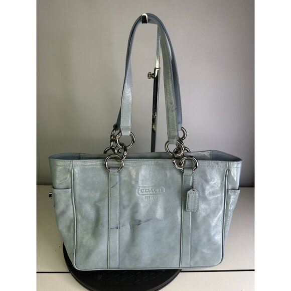 Coach Purse Gallery Eastwest  Tote B0973-F12839 Classic Beauty Chambray Blue - Picture 1 of 11